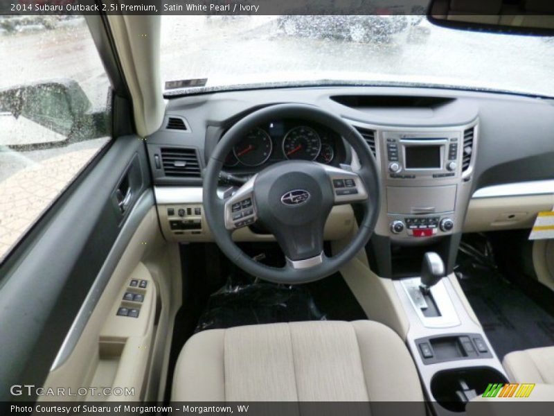 Satin White Pearl / Ivory 2014 Subaru Outback 2.5i Premium