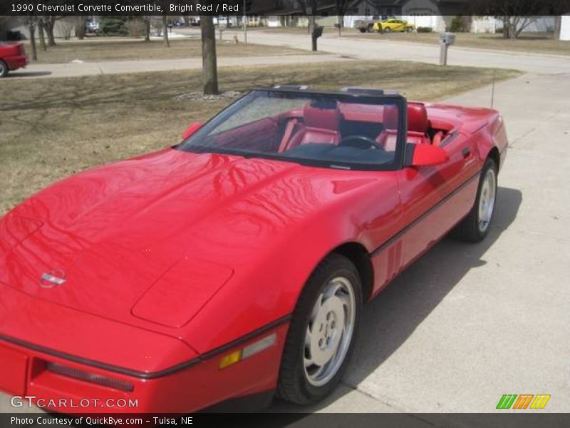 Bright Red / Red 1990 Chevrolet Corvette Convertible