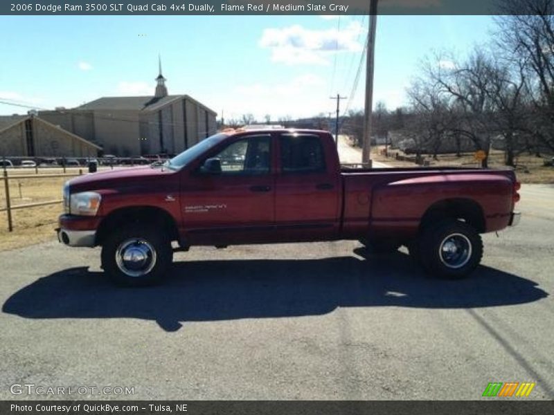 Flame Red / Medium Slate Gray 2006 Dodge Ram 3500 SLT Quad Cab 4x4 Dually