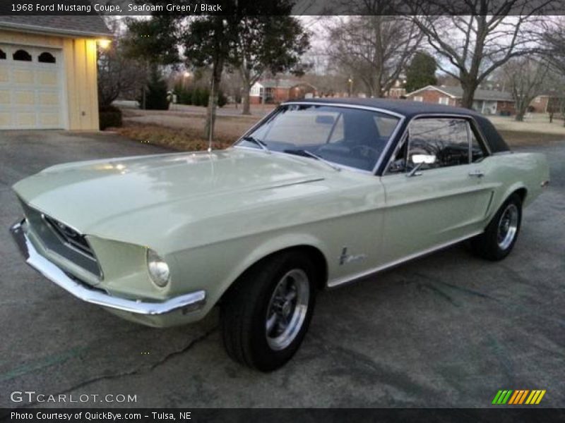 Seafoam Green / Black 1968 Ford Mustang Coupe