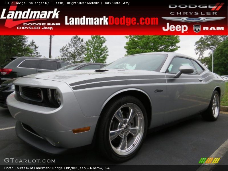 Bright Silver Metallic / Dark Slate Gray 2012 Dodge Challenger R/T Classic