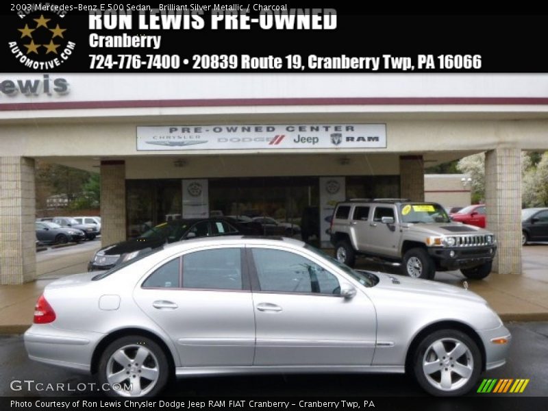 Brilliant Silver Metallic / Charcoal 2003 Mercedes-Benz E 500 Sedan