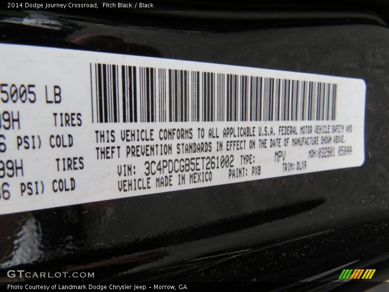 Pitch Black / Black 2014 Dodge Journey Crossroad