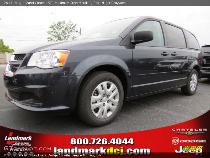 Maximum Steel Metallic / Black/Light Graystone 2014 Dodge Grand Caravan SE