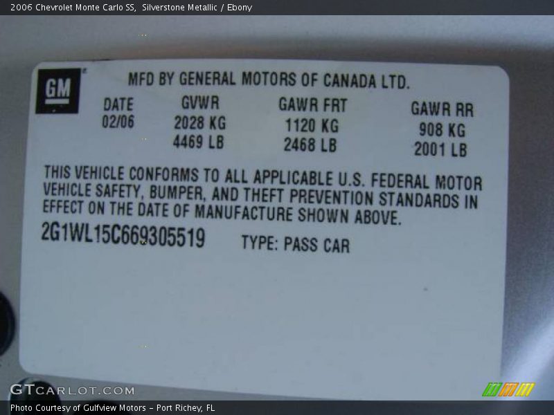 Silverstone Metallic / Ebony 2006 Chevrolet Monte Carlo SS