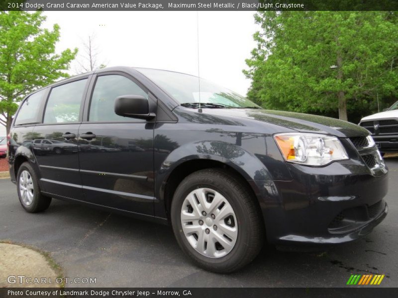 Maximum Steel Metallic / Black/Light Graystone 2014 Dodge Grand Caravan American Value Package