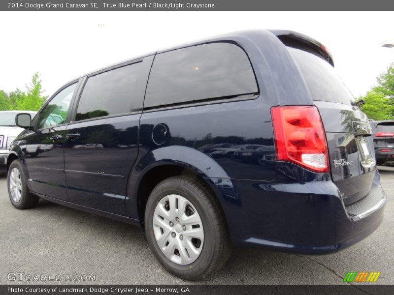 True Blue Pearl / Black/Light Graystone 2014 Dodge Grand Caravan SE