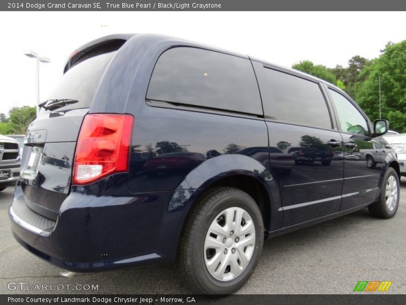 True Blue Pearl / Black/Light Graystone 2014 Dodge Grand Caravan SE
