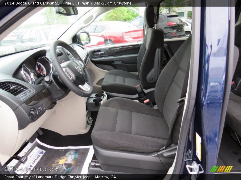 True Blue Pearl / Black/Light Graystone 2014 Dodge Grand Caravan SE