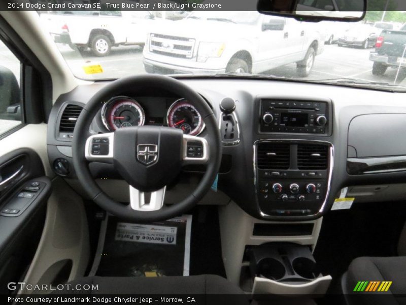 True Blue Pearl / Black/Light Graystone 2014 Dodge Grand Caravan SE