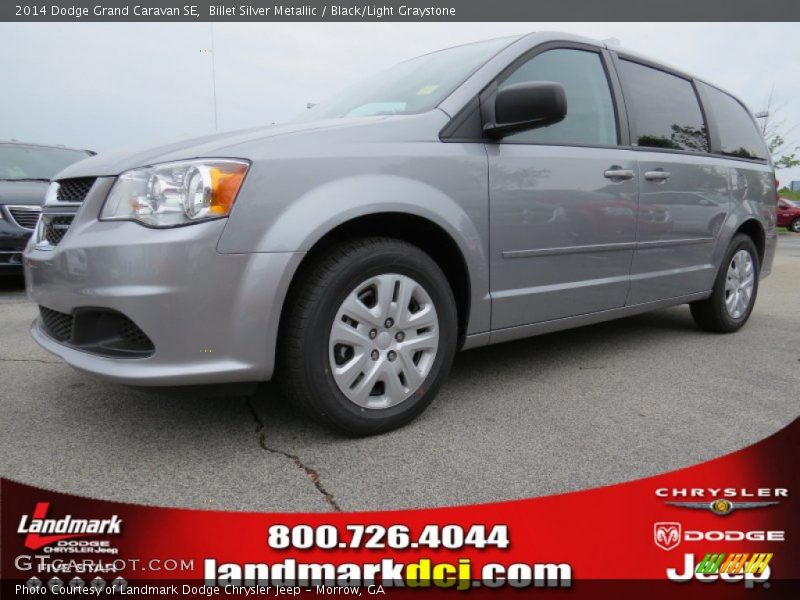 Billet Silver Metallic / Black/Light Graystone 2014 Dodge Grand Caravan SE