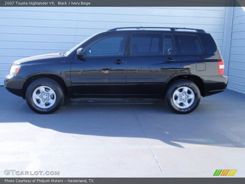 Black / Ivory Beige 2007 Toyota Highlander V6