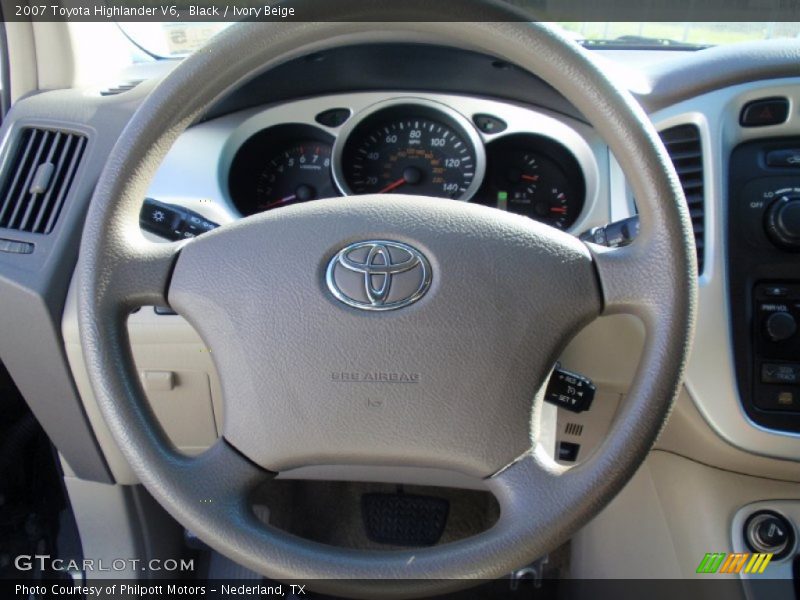 Black / Ivory Beige 2007 Toyota Highlander V6