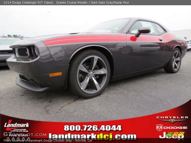Granite Crystal Metallic / Dark Slate Gray/Radar Red 2014 Dodge Challenger R/T Classic