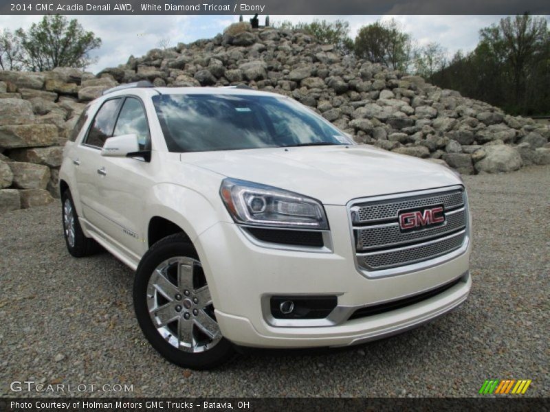 White Diamond Tricoat / Ebony 2014 GMC Acadia Denali AWD
