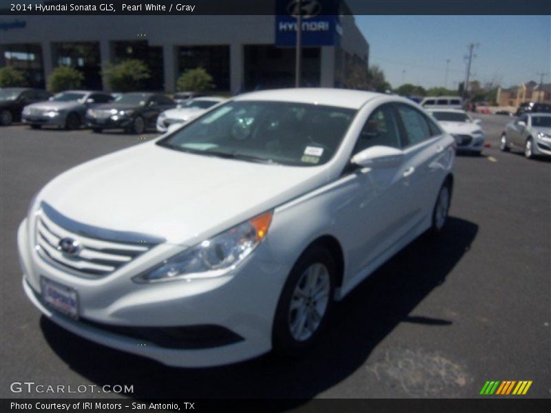 Pearl White / Gray 2014 Hyundai Sonata GLS