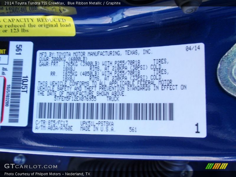 Blue Ribbon Metallic / Graphite 2014 Toyota Tundra TSS CrewMax