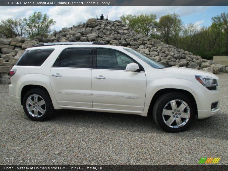 White Diamond Tricoat / Ebony 2014 GMC Acadia Denali AWD