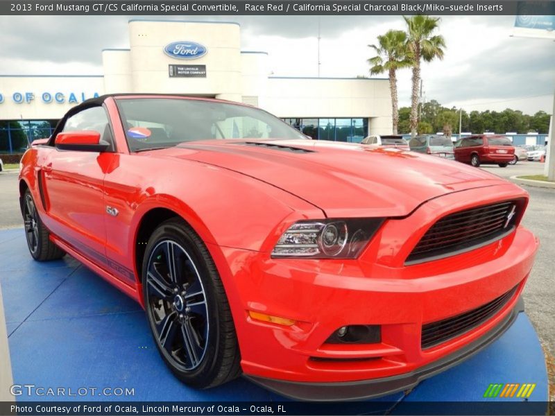 Race Red / California Special Charcoal Black/Miko-suede Inserts 2013 Ford Mustang GT/CS California Special Convertible