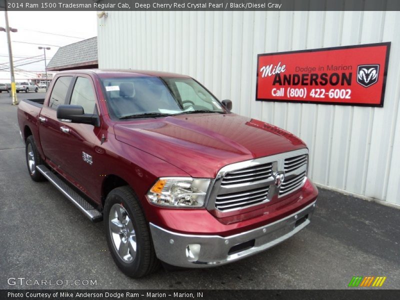 Deep Cherry Red Crystal Pearl / Black/Diesel Gray 2014 Ram 1500 Tradesman Regular Cab