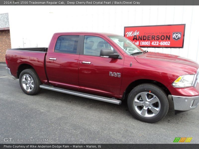 Deep Cherry Red Crystal Pearl / Black/Diesel Gray 2014 Ram 1500 Tradesman Regular Cab
