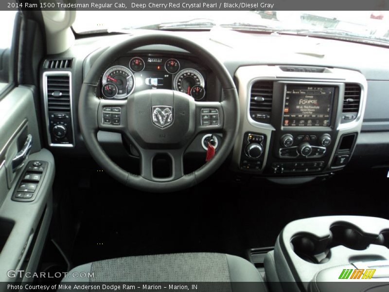 Deep Cherry Red Crystal Pearl / Black/Diesel Gray 2014 Ram 1500 Tradesman Regular Cab