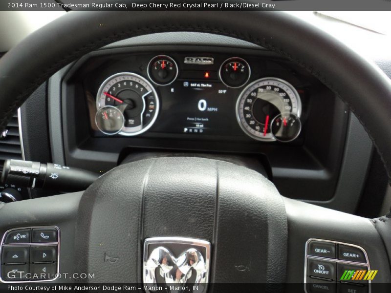 Deep Cherry Red Crystal Pearl / Black/Diesel Gray 2014 Ram 1500 Tradesman Regular Cab