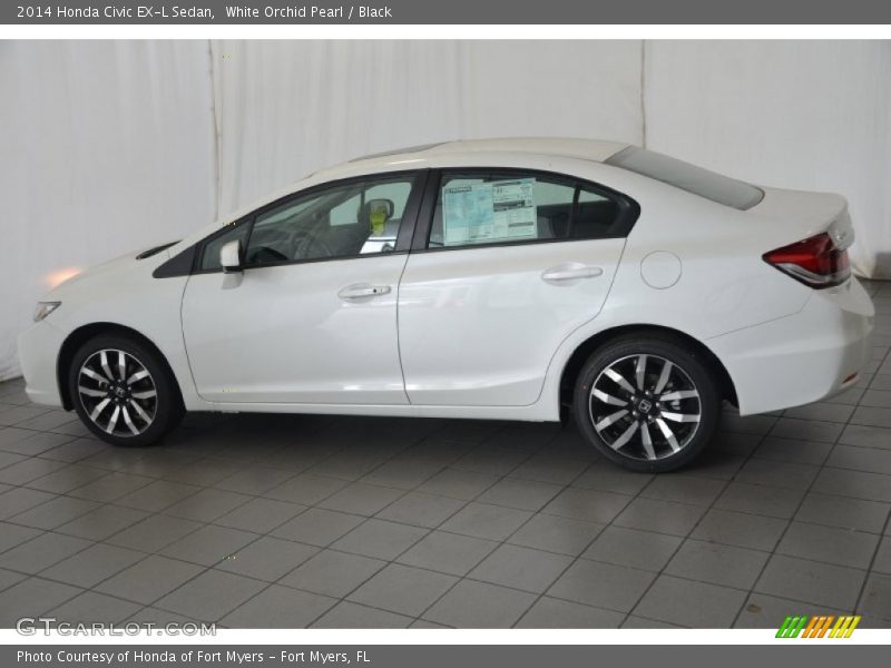 White Orchid Pearl / Black 2014 Honda Civic EX-L Sedan