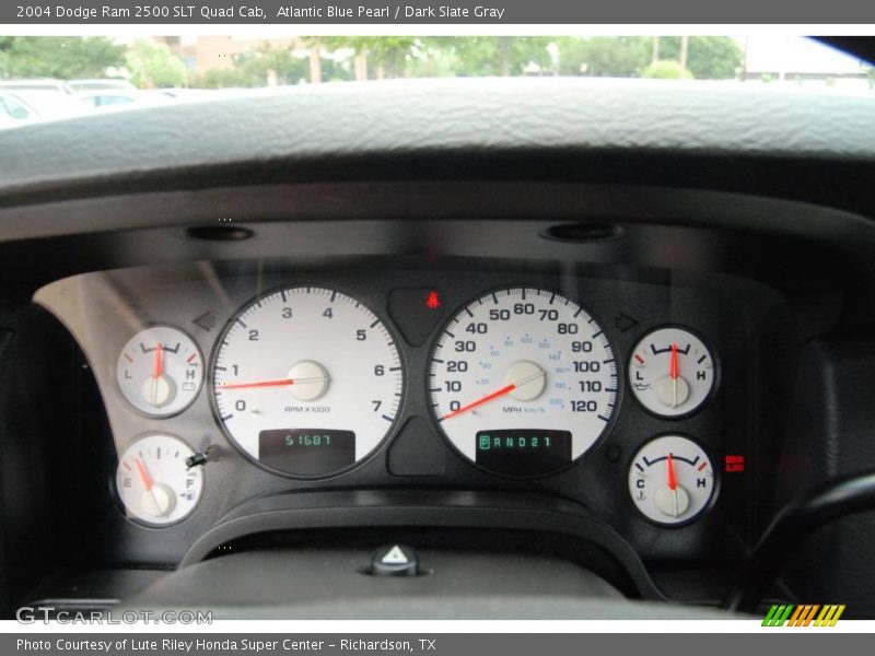 Atlantic Blue Pearl / Dark Slate Gray 2004 Dodge Ram 2500 SLT Quad Cab