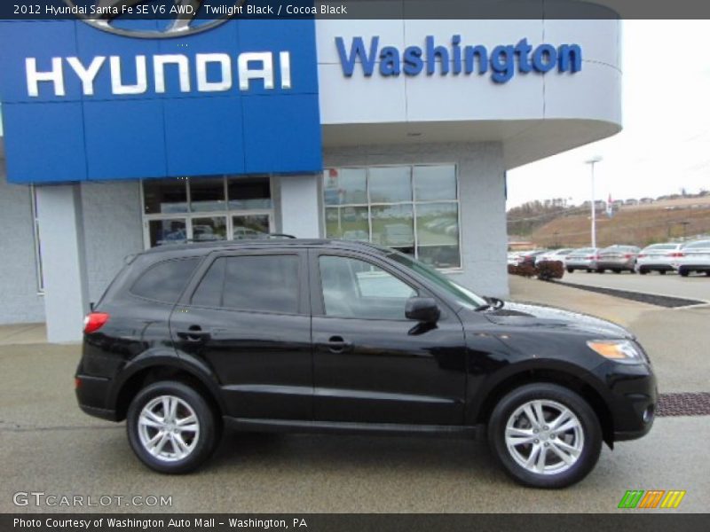 Twilight Black / Cocoa Black 2012 Hyundai Santa Fe SE V6 AWD