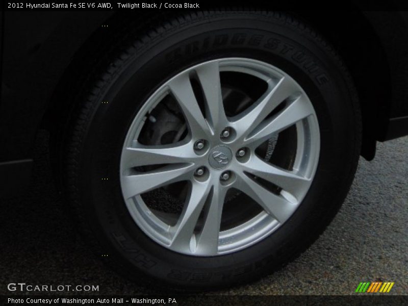 Twilight Black / Cocoa Black 2012 Hyundai Santa Fe SE V6 AWD