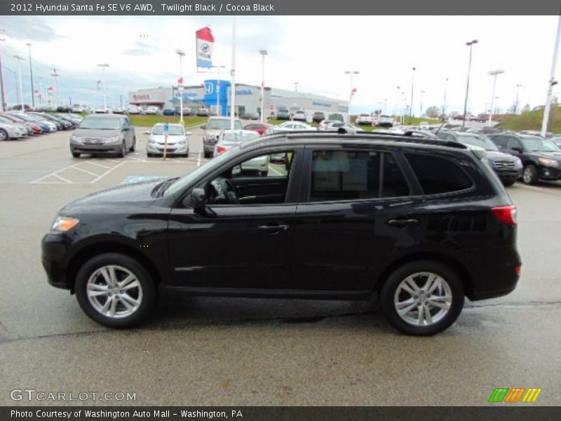 Twilight Black / Cocoa Black 2012 Hyundai Santa Fe SE V6 AWD