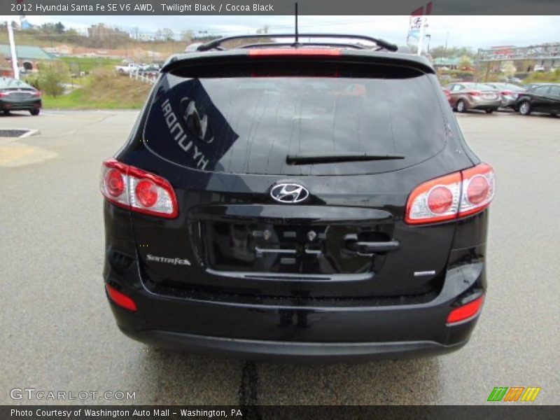 Twilight Black / Cocoa Black 2012 Hyundai Santa Fe SE V6 AWD
