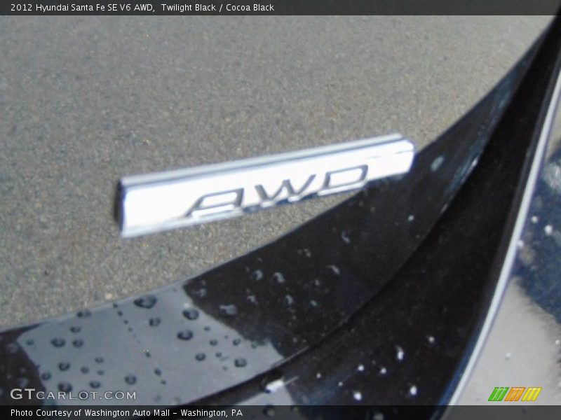 Twilight Black / Cocoa Black 2012 Hyundai Santa Fe SE V6 AWD