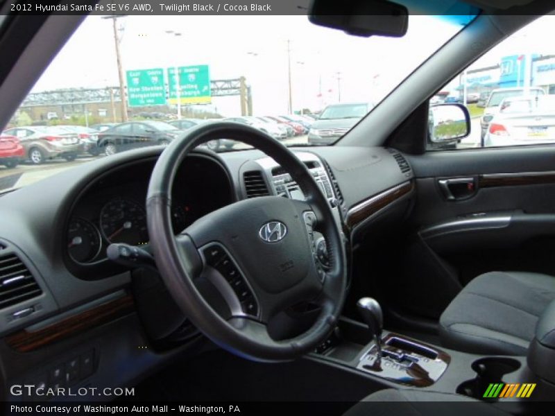 Twilight Black / Cocoa Black 2012 Hyundai Santa Fe SE V6 AWD