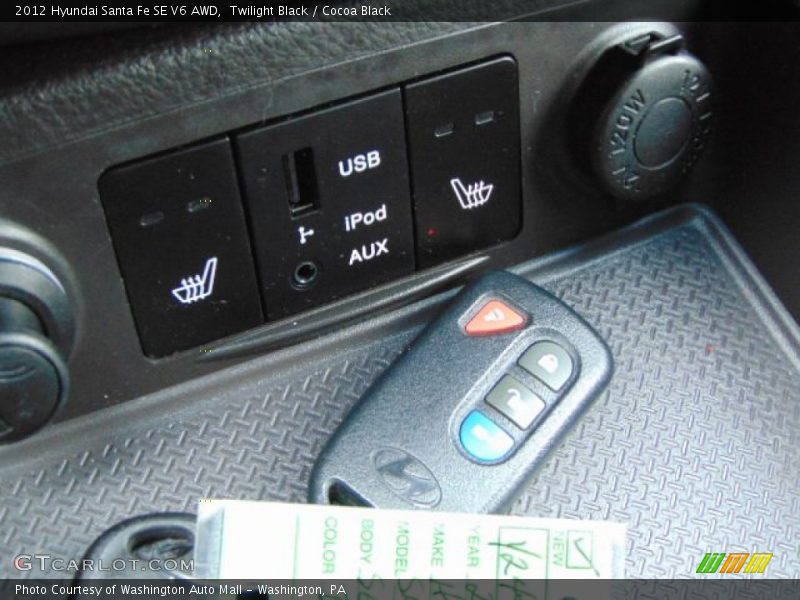Twilight Black / Cocoa Black 2012 Hyundai Santa Fe SE V6 AWD