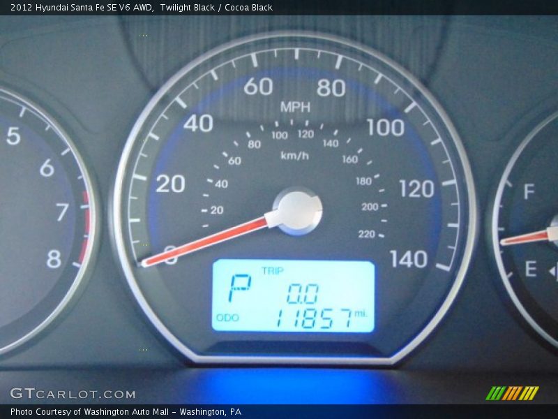 Twilight Black / Cocoa Black 2012 Hyundai Santa Fe SE V6 AWD