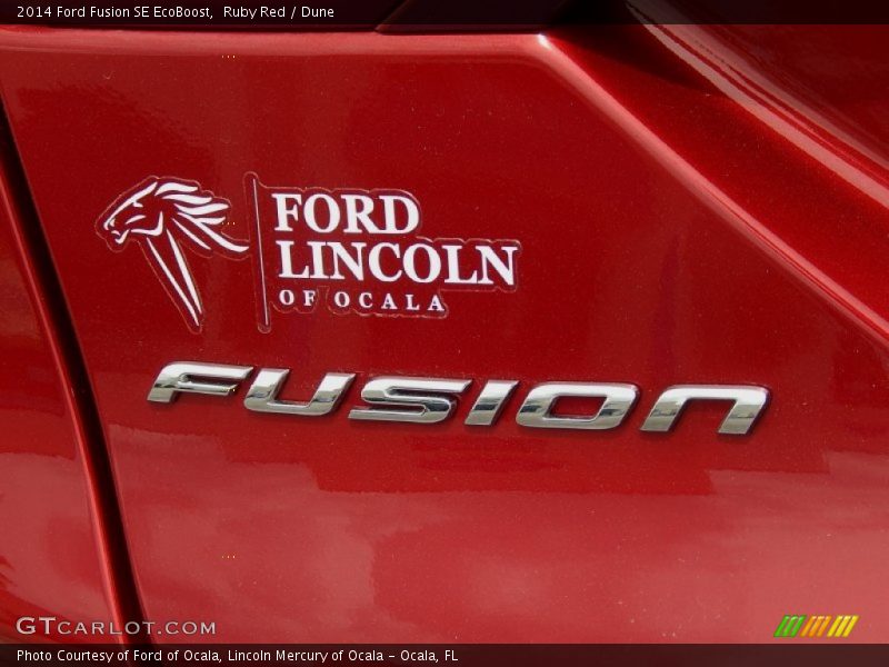 Ruby Red / Dune 2014 Ford Fusion SE EcoBoost