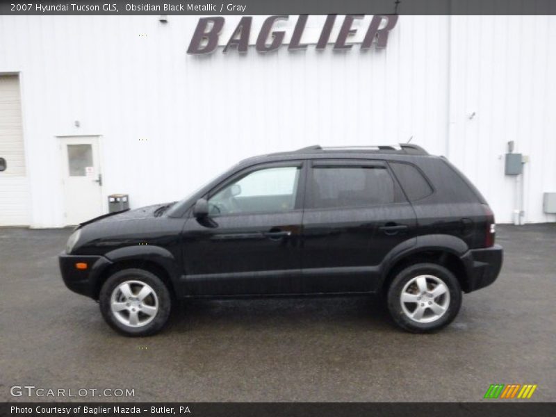 Obsidian Black Metallic / Gray 2007 Hyundai Tucson GLS