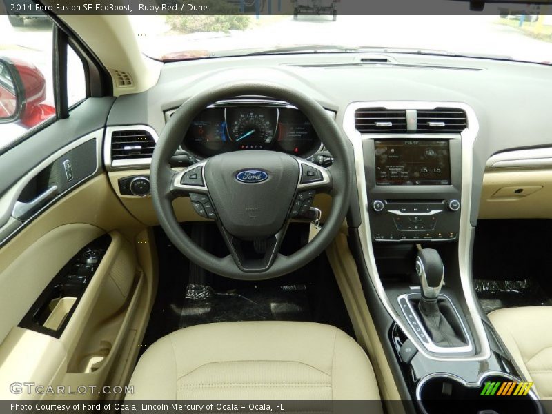 Ruby Red / Dune 2014 Ford Fusion SE EcoBoost