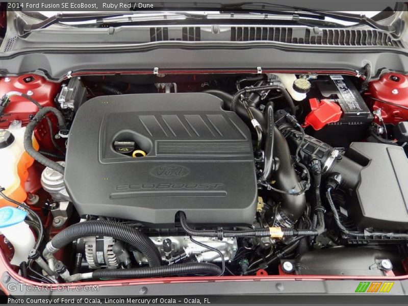 Ruby Red / Dune 2014 Ford Fusion SE EcoBoost