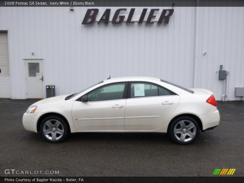 Ivory White / Ebony Black 2008 Pontiac G6 Sedan