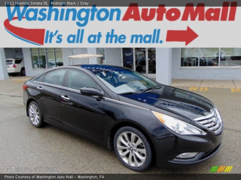 Midnight Black / Gray 2011 Hyundai Sonata SE