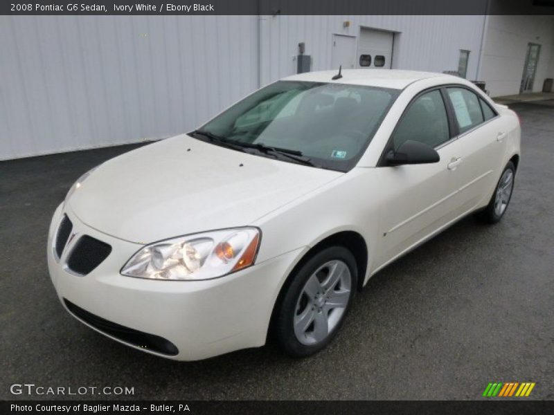 Ivory White / Ebony Black 2008 Pontiac G6 Sedan
