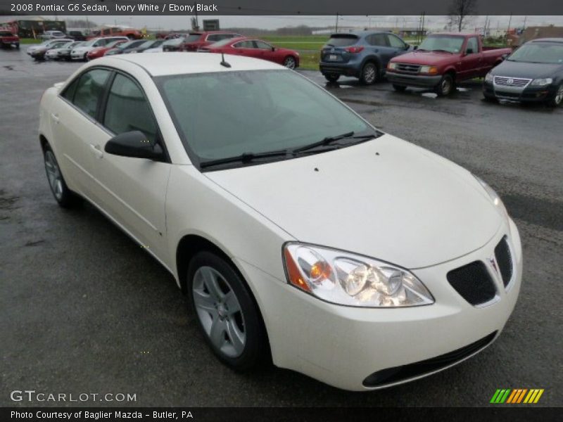 Ivory White / Ebony Black 2008 Pontiac G6 Sedan