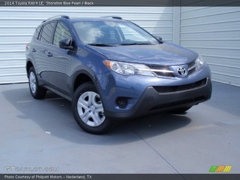 Shoreline Blue Pearl / Black 2014 Toyota RAV4 LE