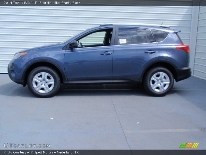 Shoreline Blue Pearl / Black 2014 Toyota RAV4 LE