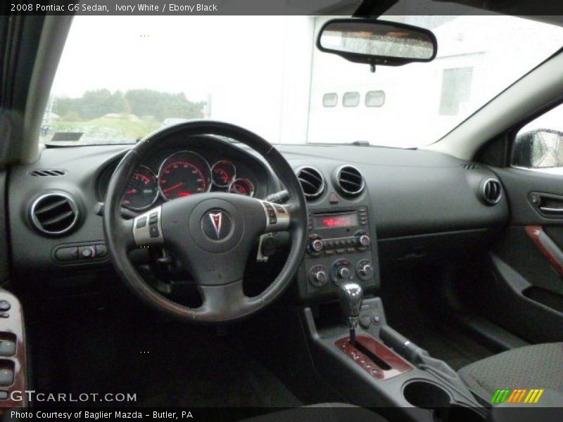 Ivory White / Ebony Black 2008 Pontiac G6 Sedan