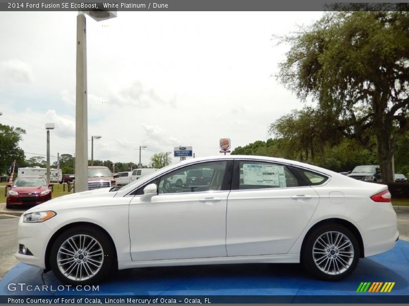 White Platinum / Dune 2014 Ford Fusion SE EcoBoost