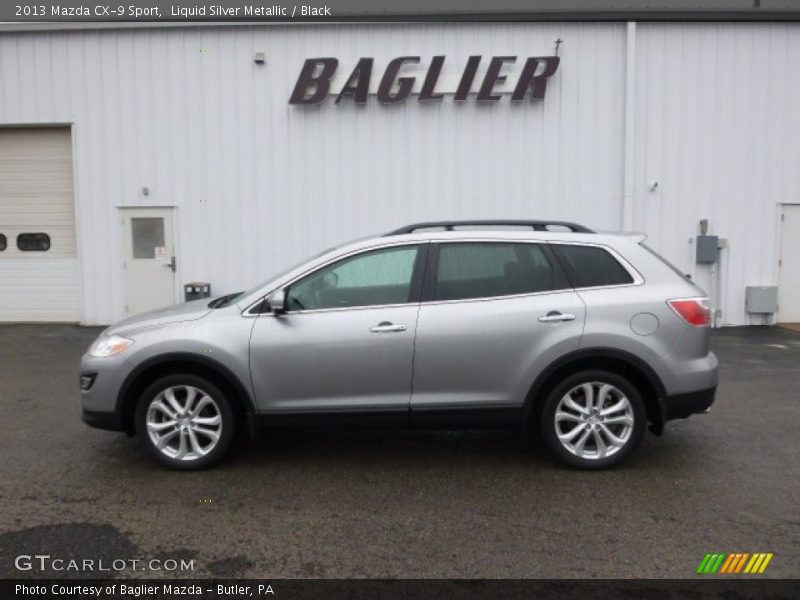 Liquid Silver Metallic / Black 2013 Mazda CX-9 Sport